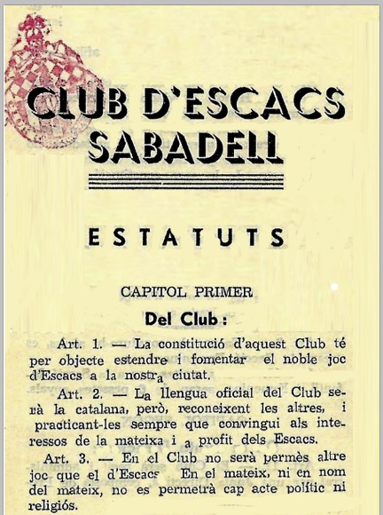 Estatutos del Club Ajedrez Sabadell - 1