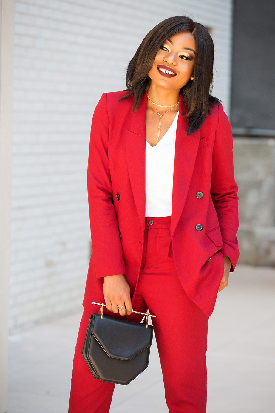 Fall Work Style: Red Suit | JADORE-FASHION