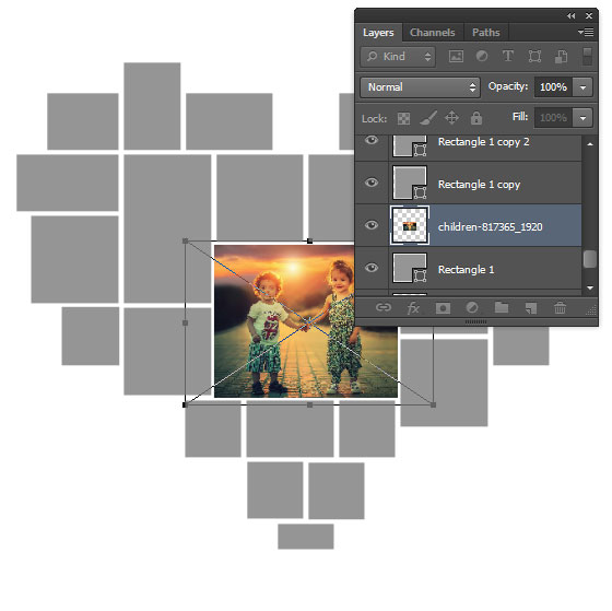 Picture Editing Heart Shaped Collage Template Free