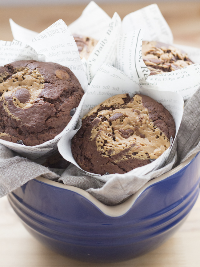 Muffins de chocolate con mantequilla de cacahuete Objetivo Cupcake