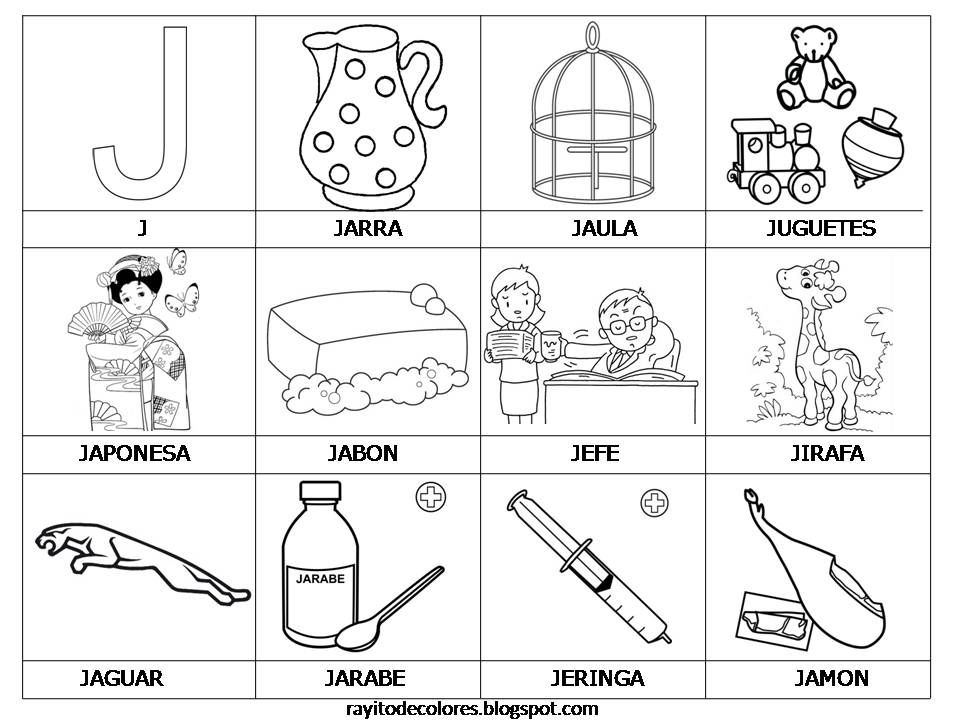 Rayito de Colores: Alfabeto en palabras de la A a la Z