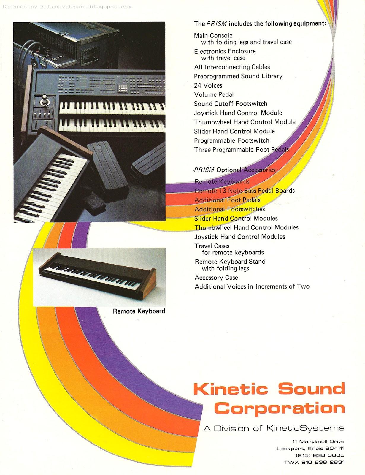 Retro Synth Ads Sound Corporation Prism 4page brochure, 1981