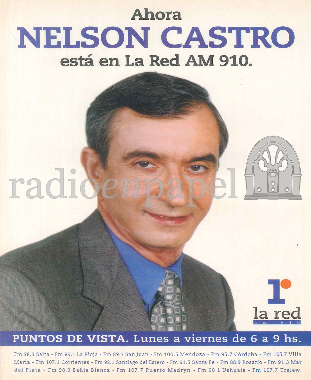 AM 910 La Red Puntos de Vista Radio en Papel. Archivo Gráfico de