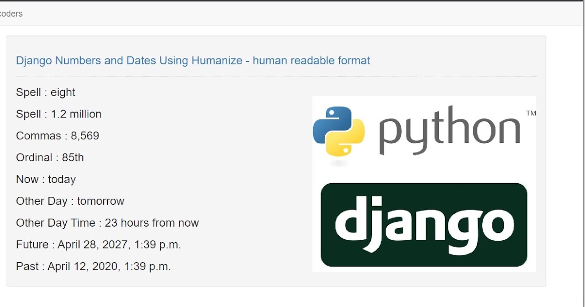 Django Numbers and Dates Using Humanize - human readable format ...
