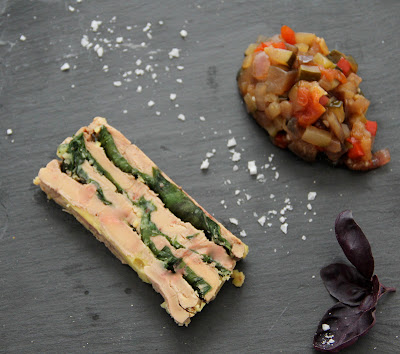 marbré foie gras , ratatouille, basilic, noel