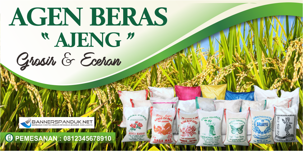 Banner Spanduk Toko Agen Beras Eceran dan grosir Cdr