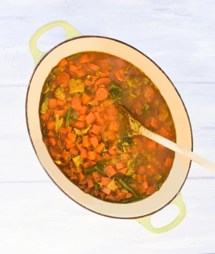 Pot of Easy Carrot & Mixed Vegetable Soup