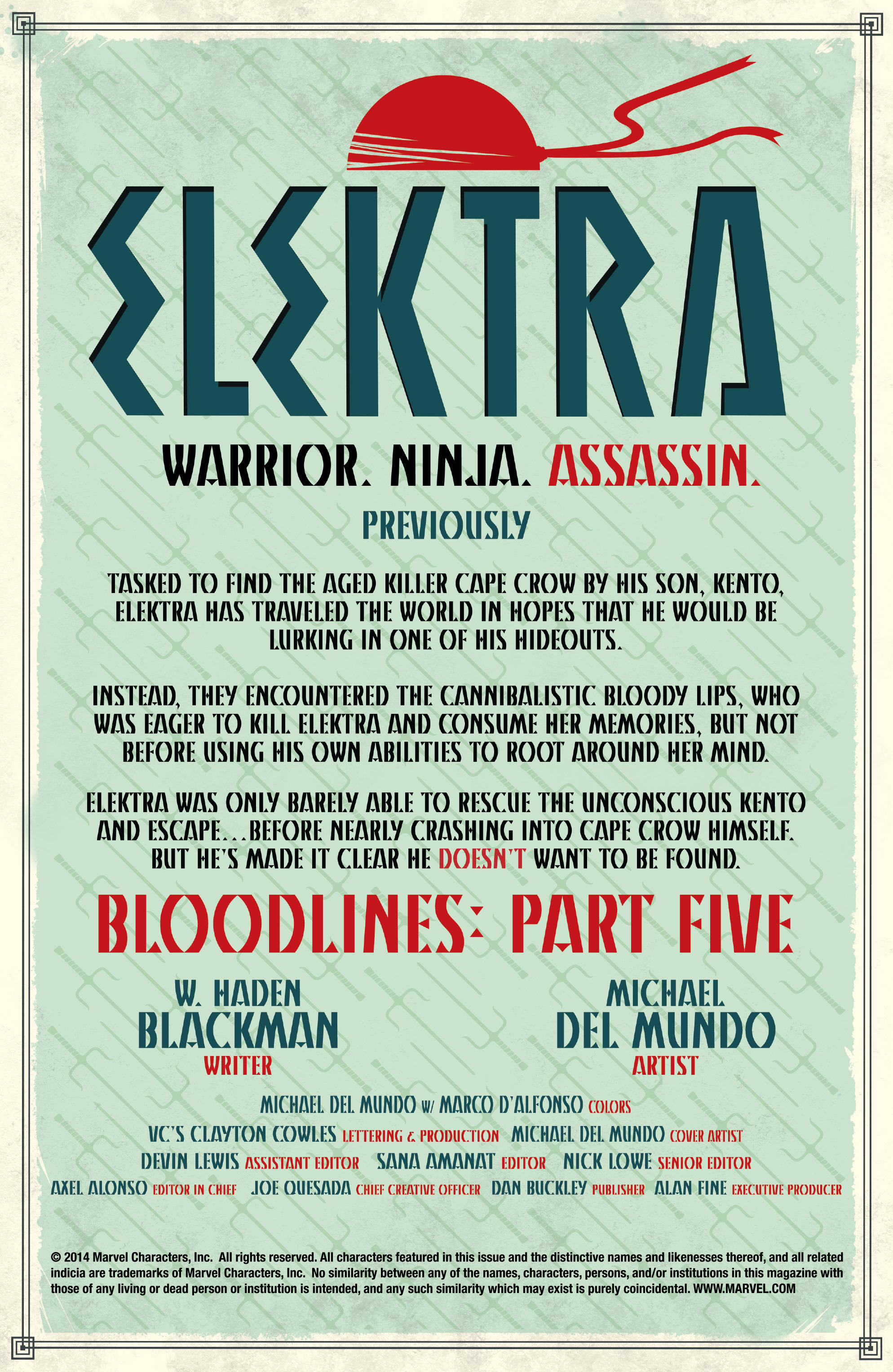 Read online Elektra (2014) comic -  Issue #5 - 2