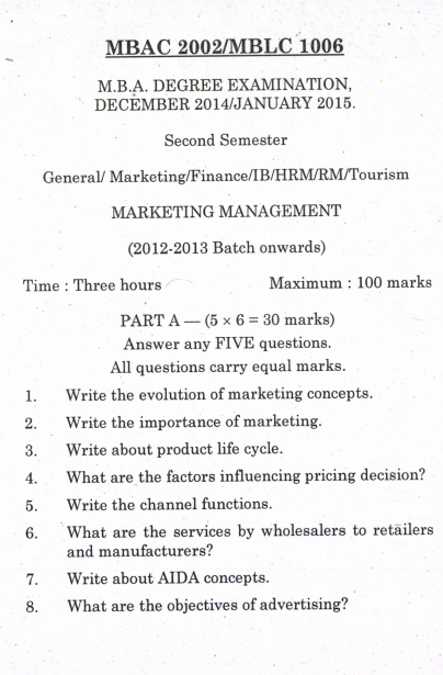 Marketing college papers