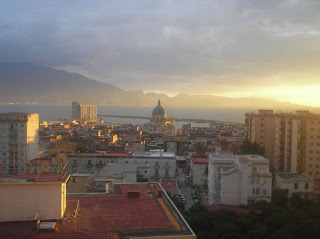 A view over the rooftops at Torre Annunziata, looking towards the waters of Bay of Naples