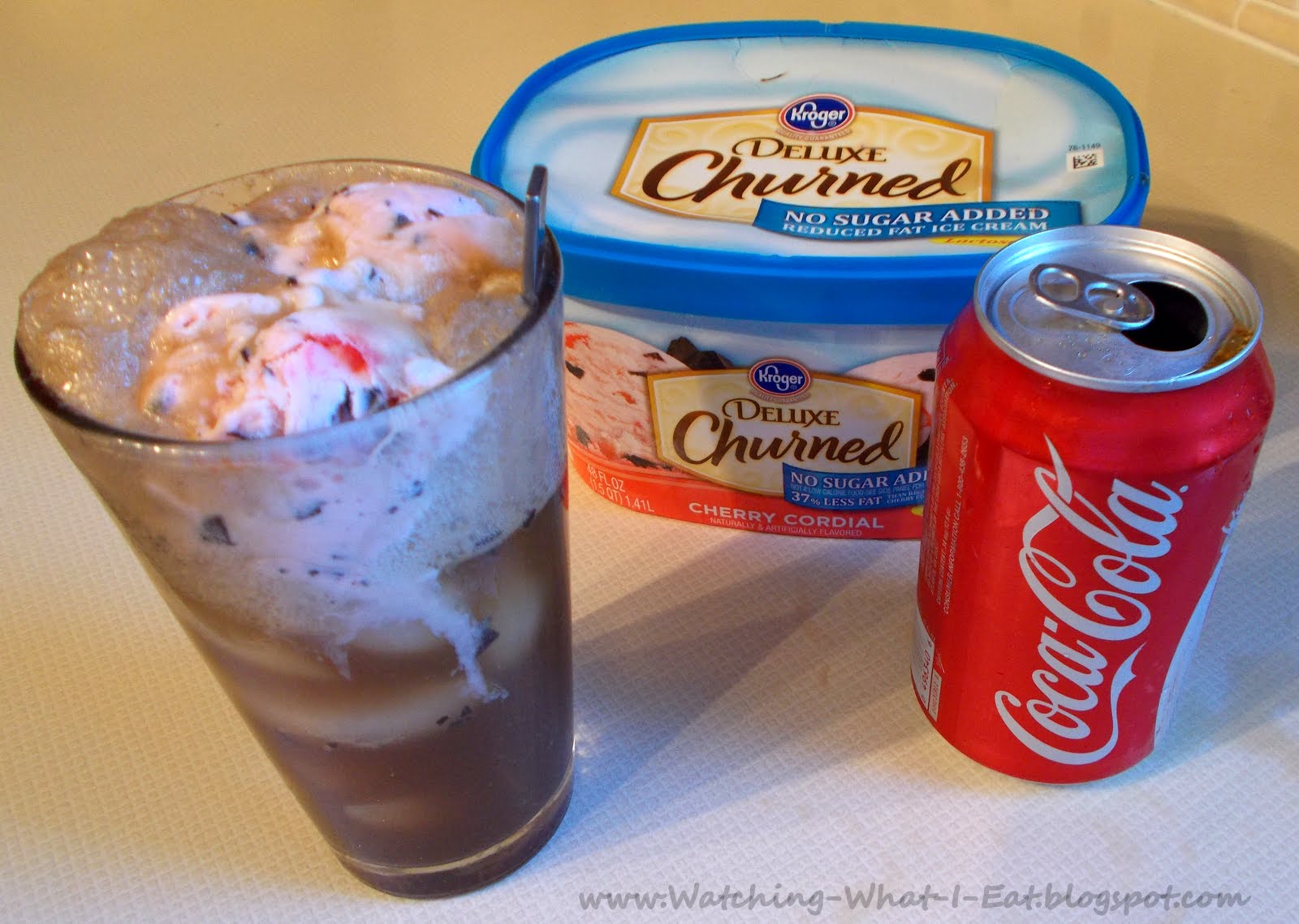 Watching What I Eat Cherry Cordial Ice Cream Coke Float a fun spin