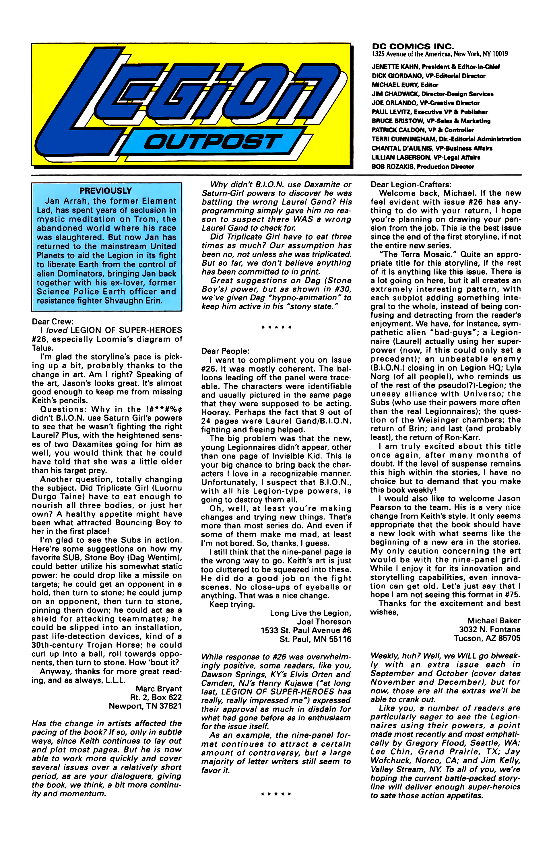 Read online Legion of Super-Heroes (1989) comic -  Issue #31 - 27