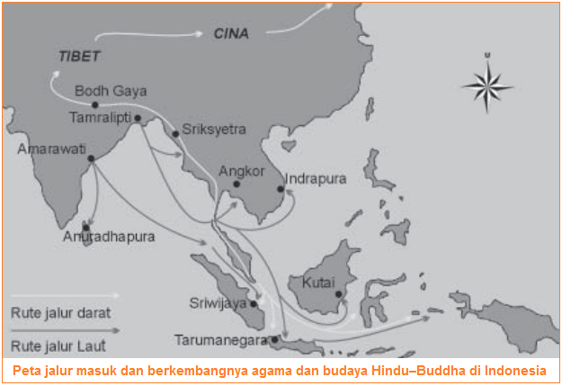 Masuknya agama hindu buddha di indonesia dilakukan lewat jalur