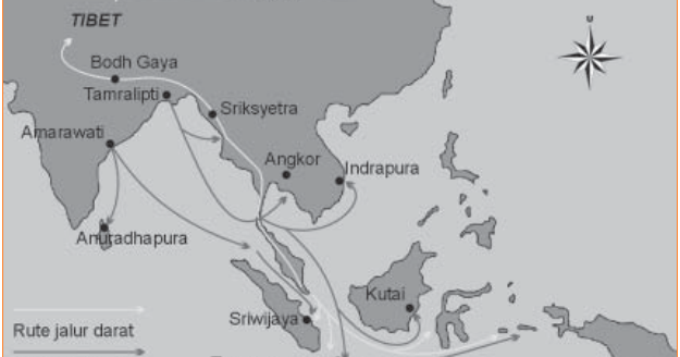 Peta Jalur Masuk Dan Daerah Yang Dipengaruhi Hindu Buddha Di Indonesia Pengaruh Hindu Buddha Terhadap Perkembangan Masyarakat
