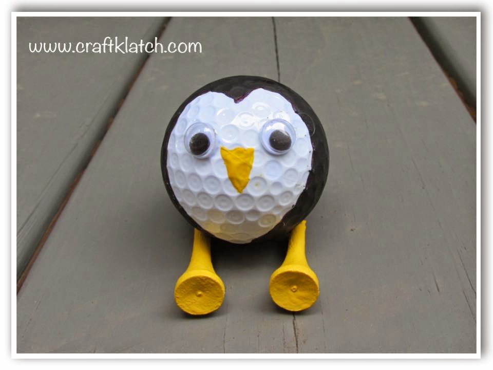 Craft Klatch ® DIY Recycled Golf Ball Penguin