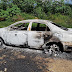 Carro totalmente queimado é encontrado pela polícia no lixão próximo à Santa Luzia do Pará na manhã desta quinta-feira