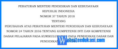 Permendikbud Nomor 37 Tahun 2018