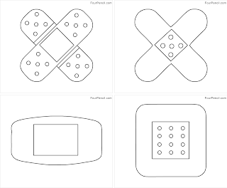 Four Coloring Free printable Bandage - 094 Bandage Coloring Pages Outline 
