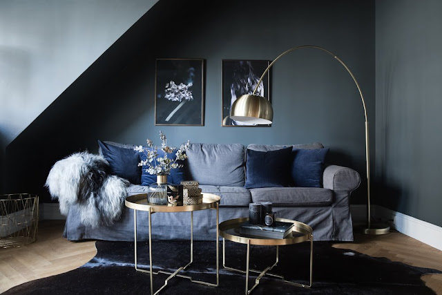 Danish apartment in blue shades