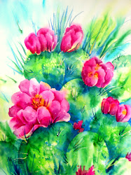 watercolor cactus flowers painting martha pink flower kisling drawing beauty artist watercolour heart desert colorado southwestern paintings etsy watercolors creative