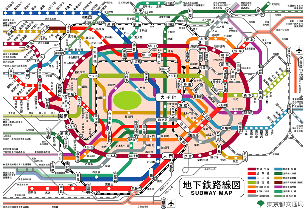 Карта метро японии токио