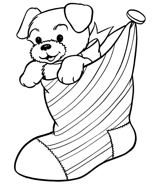 Christmas Puppy Coloring Pages Team colors