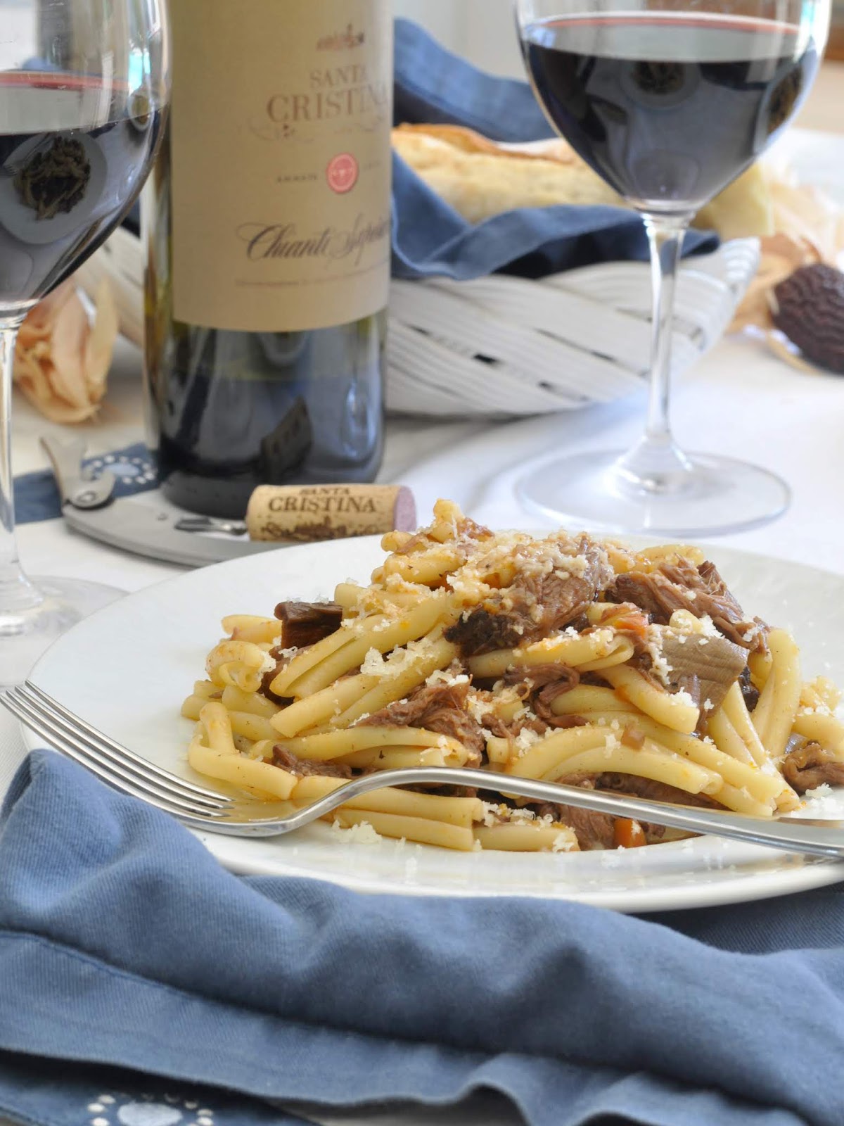 Casarecce Pasta Amongst Braised Beef Together With Santa Cristina