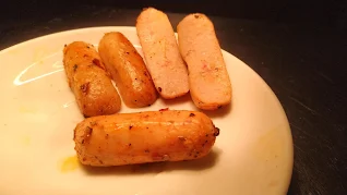 Grilled chicken sausage sliced into two Food Recipe