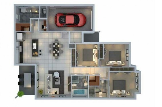 Denah Rumah Minimalis 1 Lantai 3 Kamar Tidur dan Garasi Denah Rumah Minimalis 1 Lantai 3 Kamar Tidur dan Garasi