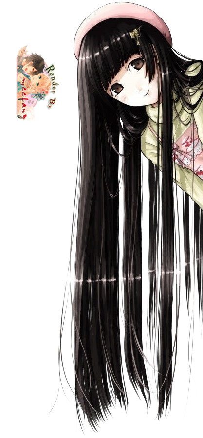 Anime girl with straight black hair