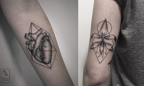 00-Marla-Moon-Geometric-Shapes-with-Tattoo-Drawings-www-designstack-co