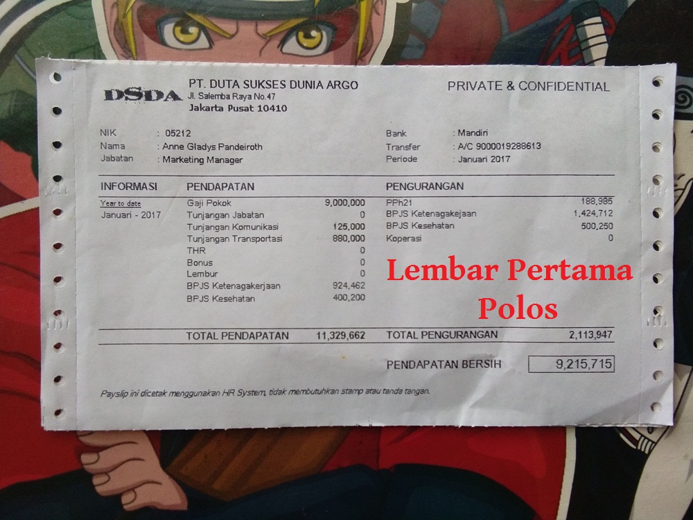 Jasa Cetak Slip Gaji Carbonize Carbonized