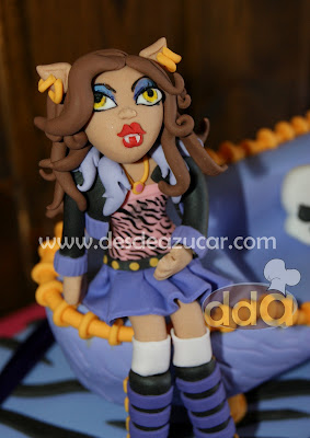 Clawdeen Wolf, monster high, MSC, tarta fondant, tarta, tarta de Clawdeen Wolf, tarta de monster high, tarta fondant, tarta fondant Sevilla, 