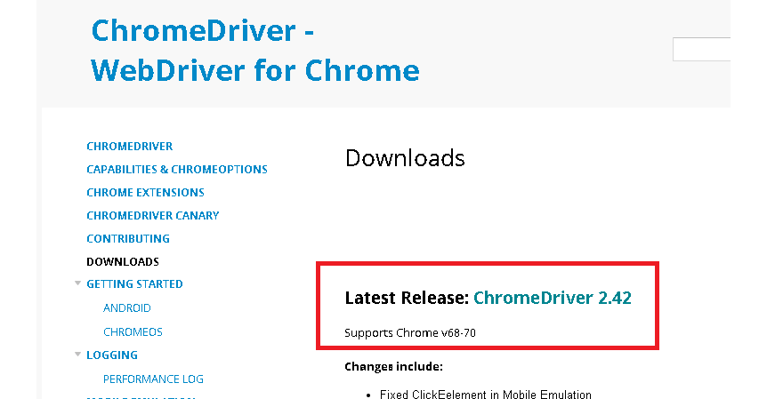 download webdriver for chrome