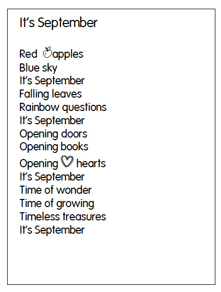 Joyful Learning In KC: September Poem