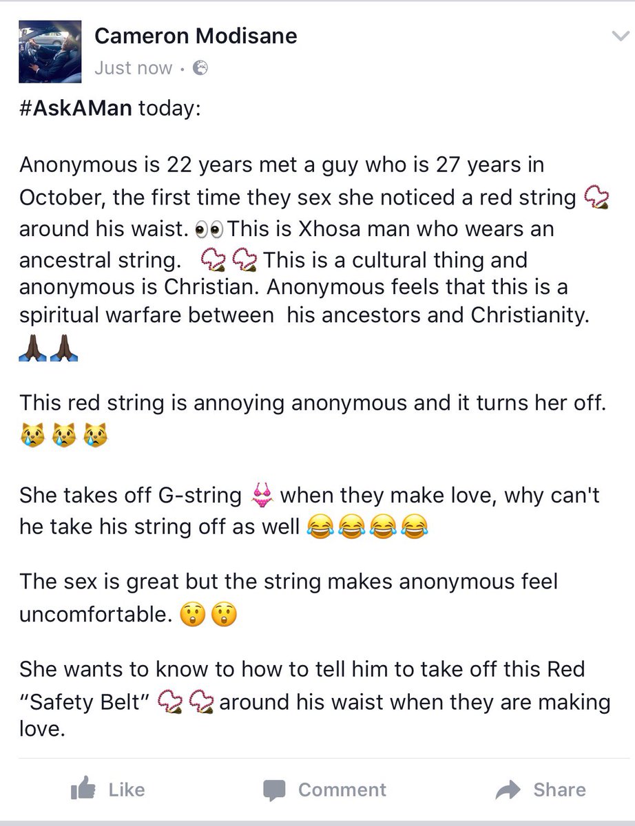 AskAMan Guy wears a red string around his waist and it annoys The