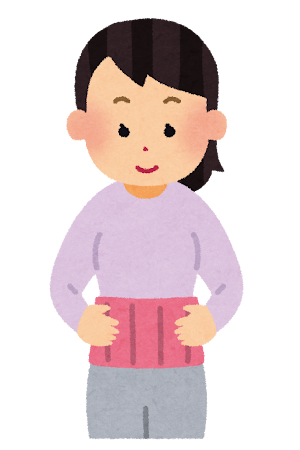 腹巻きを巻いた人のイラスト（女性）