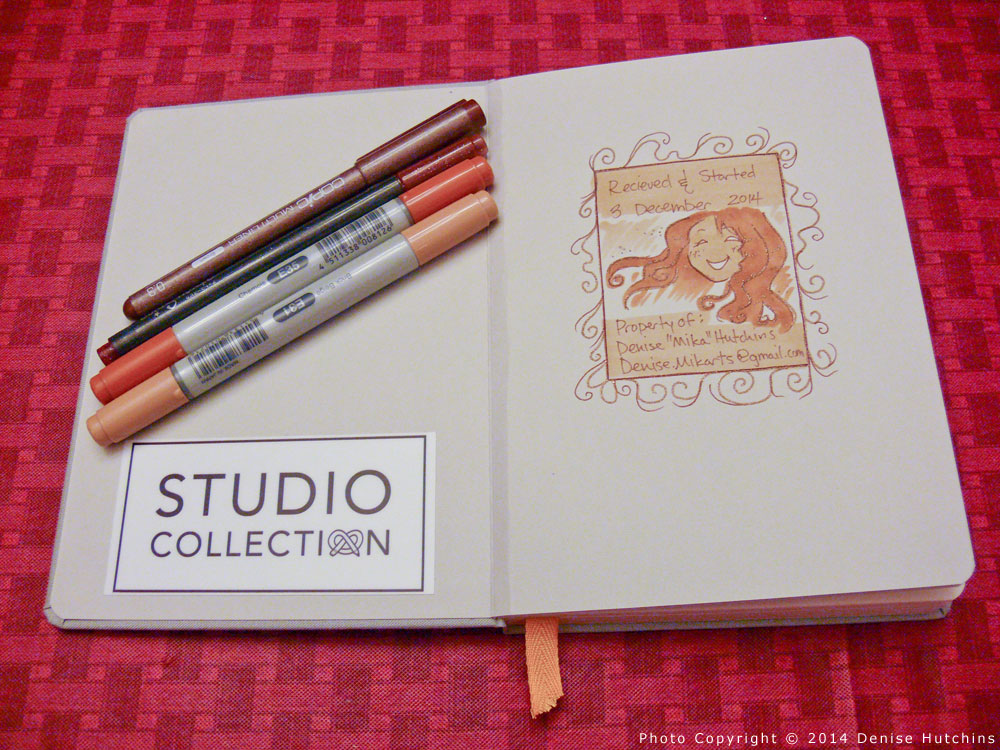 Confidant Sketchbook with Drawing Done with Copic Doodle Pack