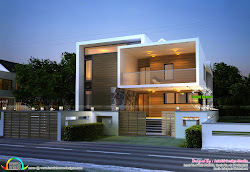 box cute contemporary floor elevation modern basement kerala plans plan designs architecture building front houses sq parking villa facade bungalow