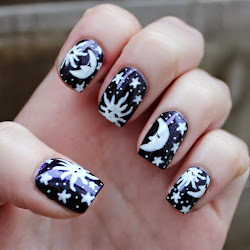 nail nails designs fall moon sun stars acrylic summer tiara give pretty clear nailart shares motel dahlia spots το
