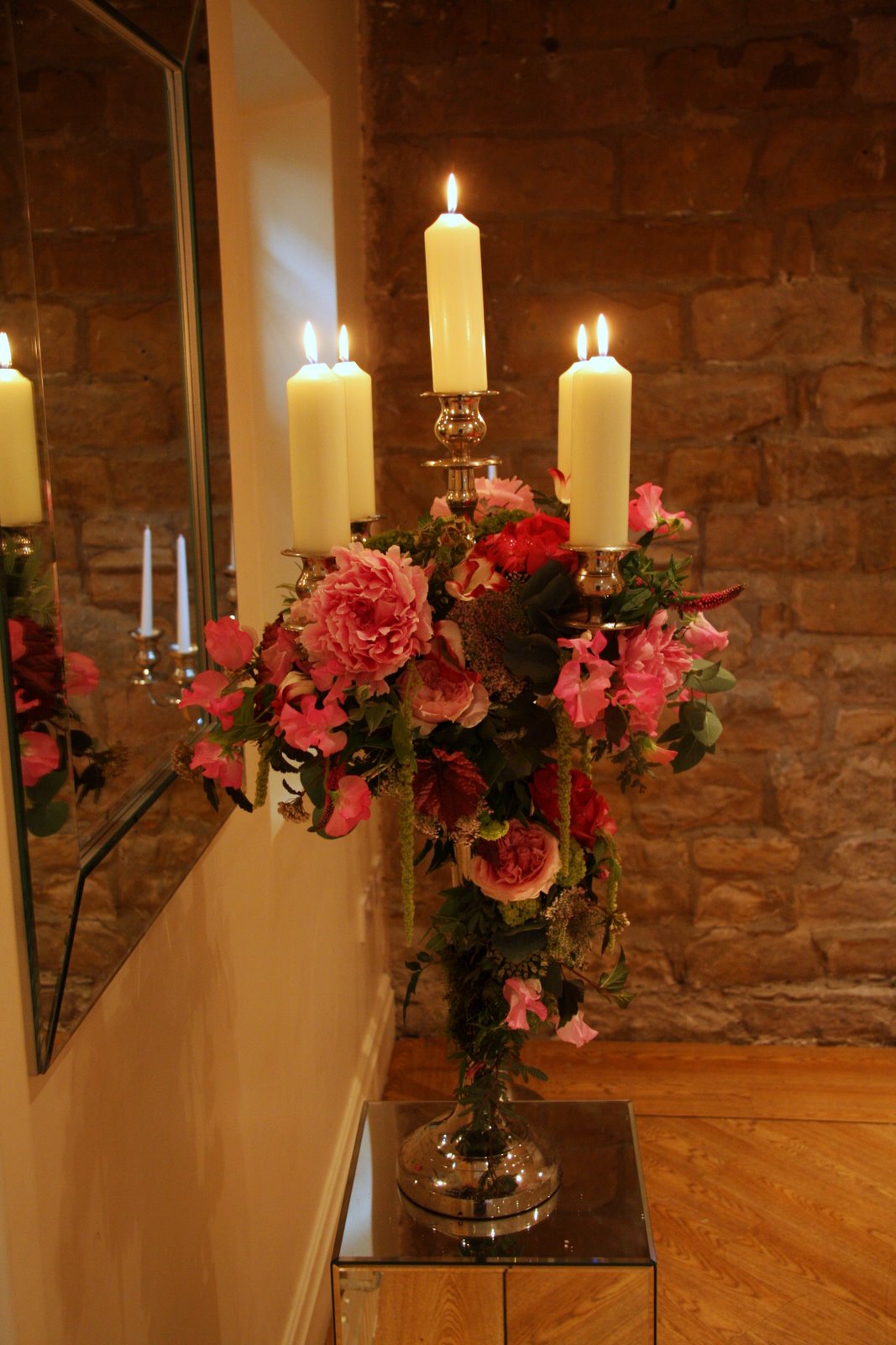 Flower Design Wedding Ceremony Styling Candelabras with Flowers