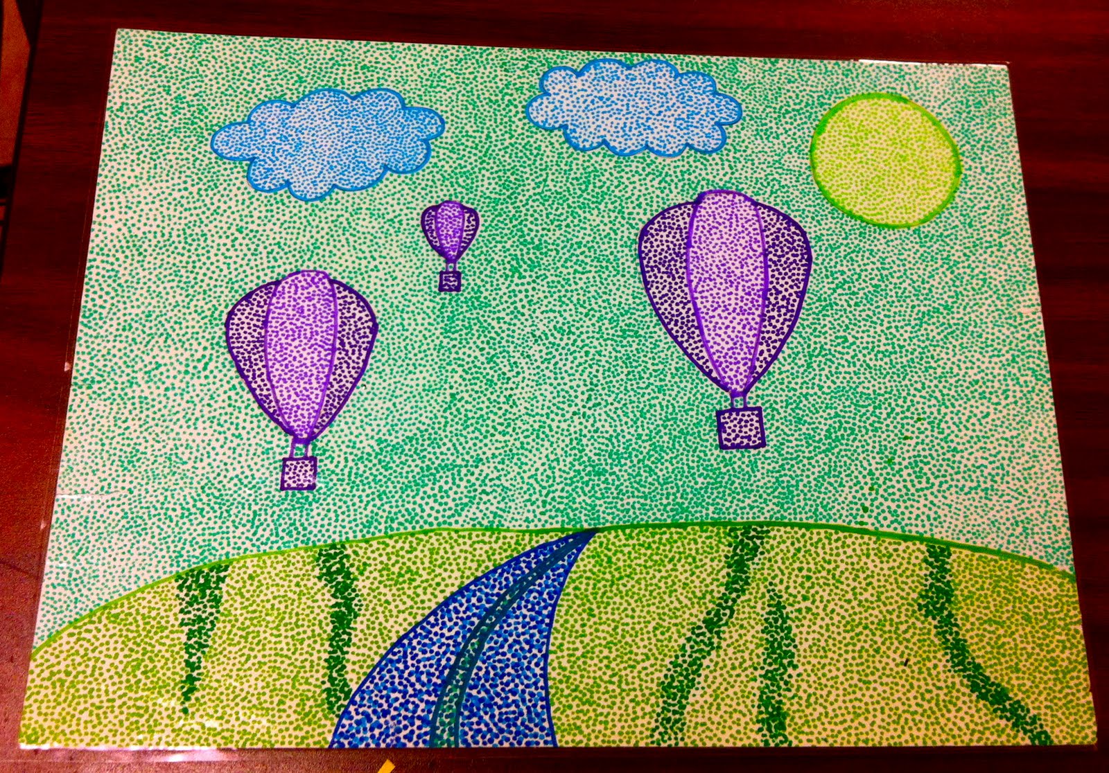 Kirby Middle Visual Art Pointillism and Scribble Art (In Crayola Marker)