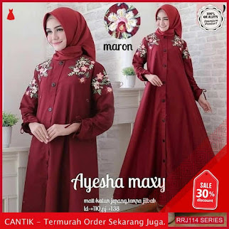 Jual RRJ114D186 Dress Bordir Ayesha Wanita Maxy Sk Terbaru BMGShop