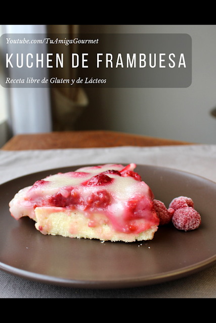 Kuchen de Frambuesa libre de Gluten y de Lácteos