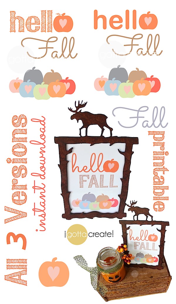 Sweet little pumpkin patch welcomes Fall! Free printable in 3 versions available at I Gotta Create!