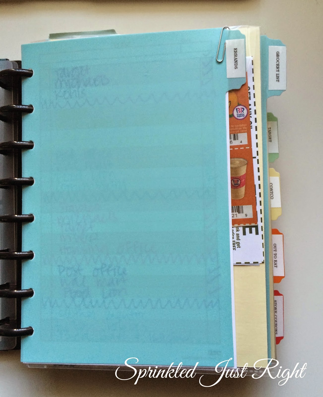 Sprinkled Just Right Notebook Dividers How To Use Them With Plastic
