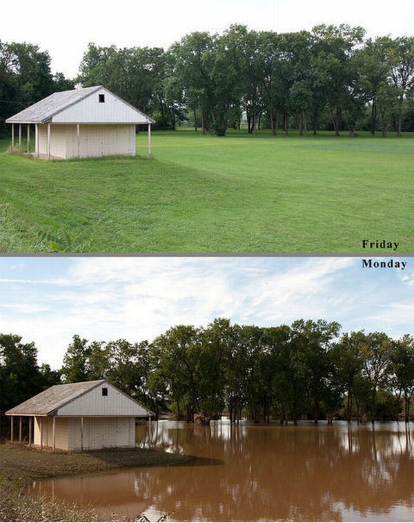 Antes y después del huracán Irene