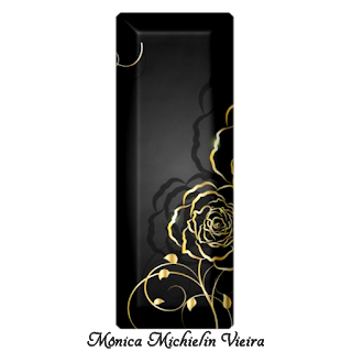 Abecedario Negro con Rosas en Dorado. Golden Roses in Black Alphabet.