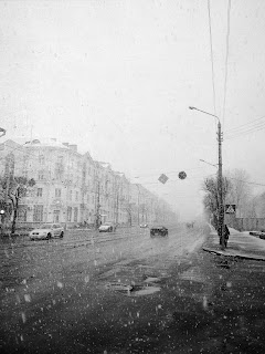 Winter in Minsk - black and white street photo set