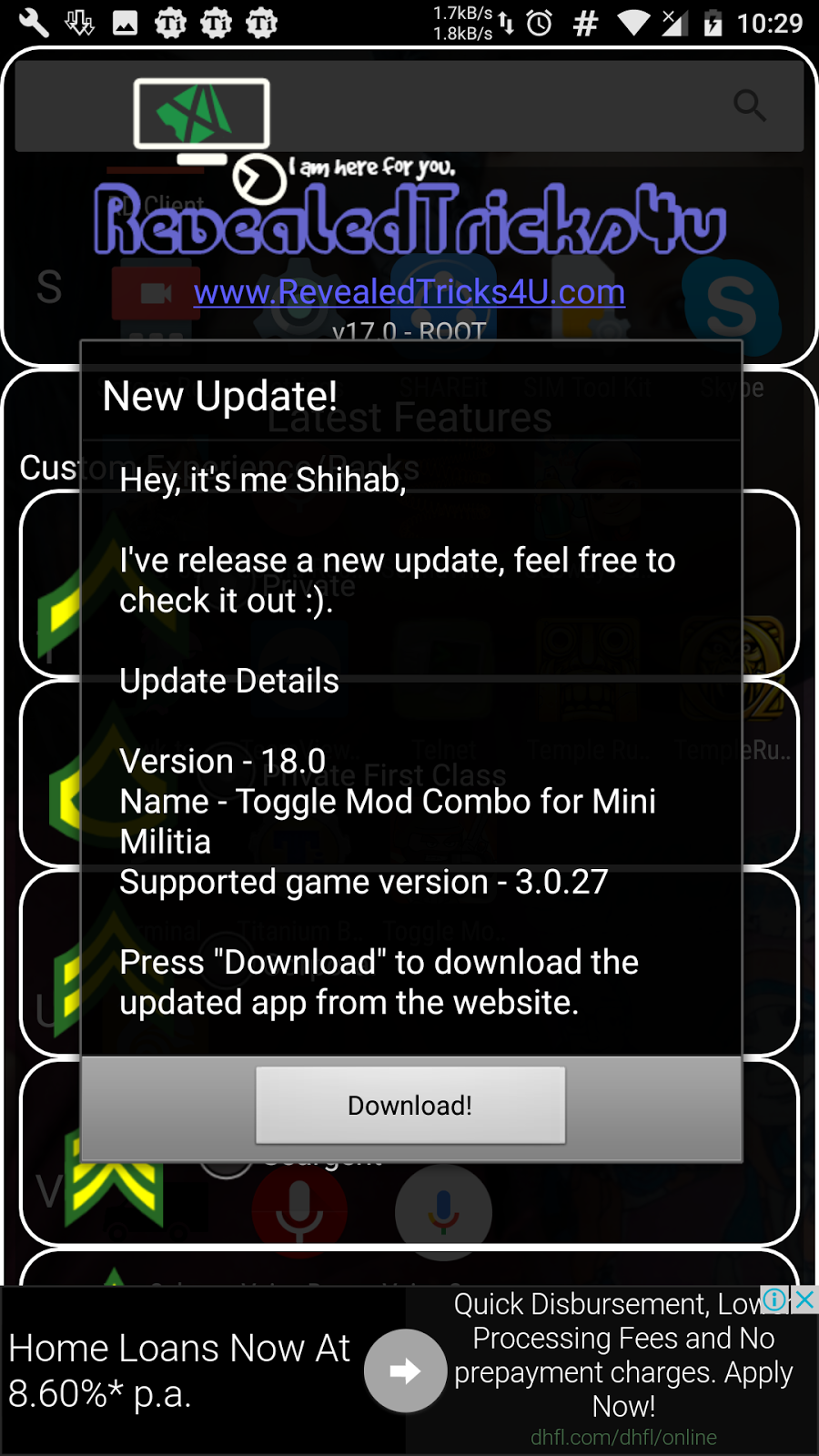 Toggle Mod Combo V18 2 Awesome App Features Supports Both Root Non Root Devices New Updater Mini Militia V3 0 27 Works On Multiplayers Revealedtricks4u Latest And Revealed Tricks For U